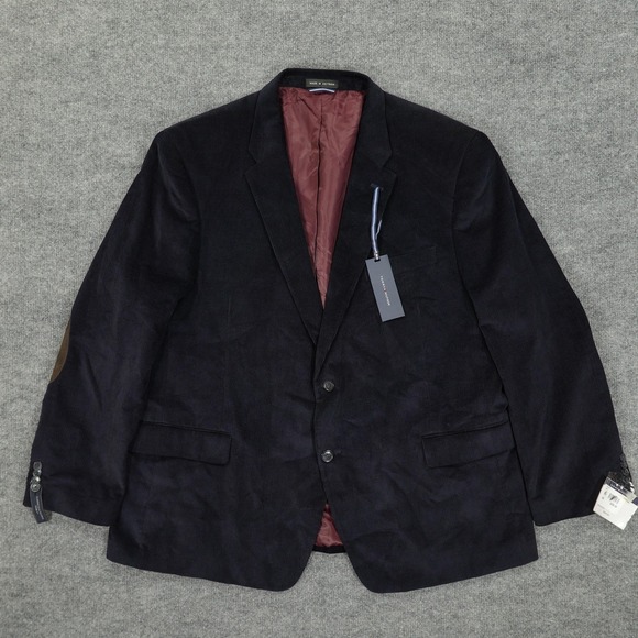 Tommy Hilfiger Other - Tommy Hilfiger Blazer Mens 50R Navy Corduroy Elbow Patches Two Button New